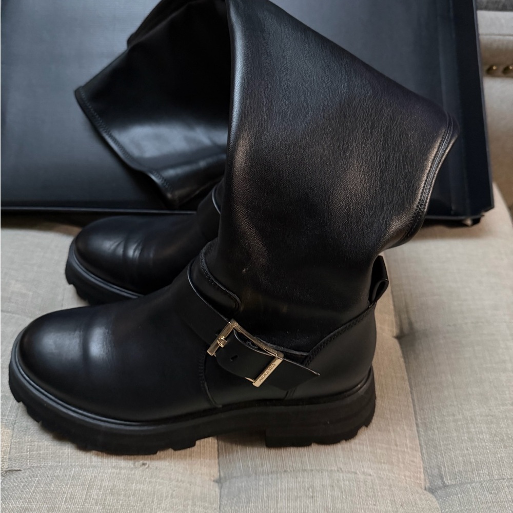 Michael Kors Black Over-the-Knee Boots with Buckle - Picture 4 of 7